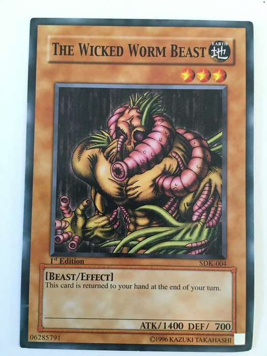 YU-GI-OH TRADING CARD - THE  WICKED WORM BEAST