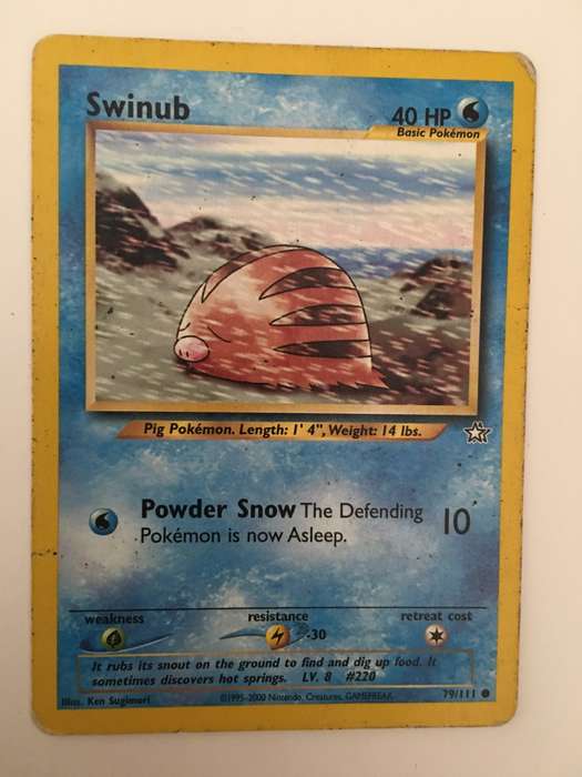 VINTAGE POKEMON TRADING CARD - SWINUB