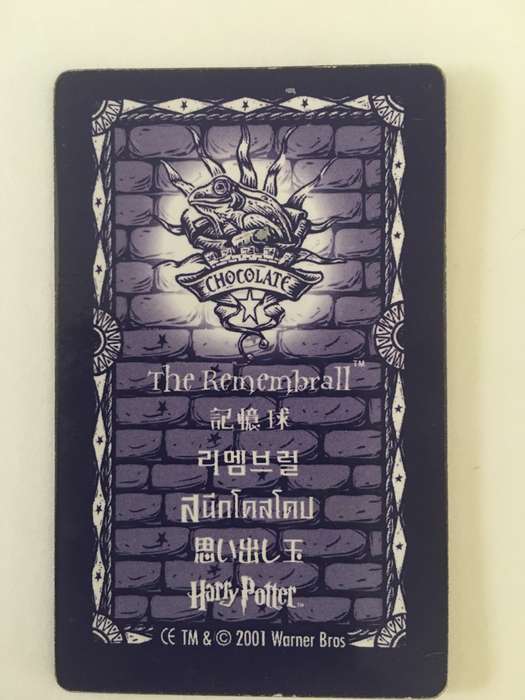HARRY POTTER 3D FROG CHOCOLATE TRADING CARD - THE REMEMBRALL -WARNER BROTHERS - 2001