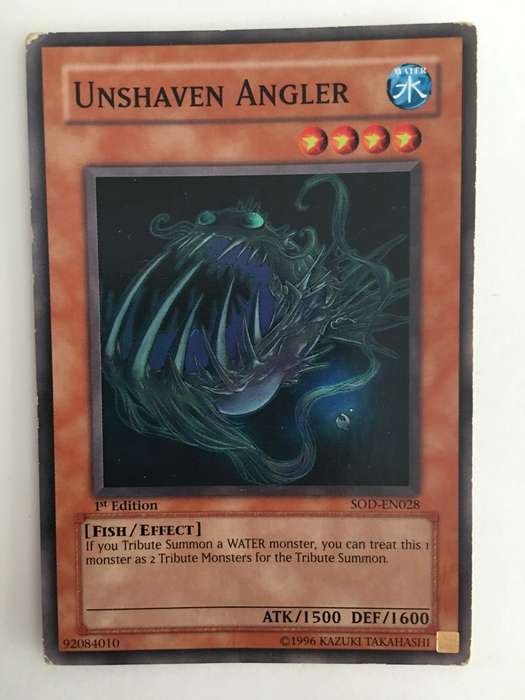 YU-GI-OH  TRADING CARD -  UNSHAVEN ANGLER