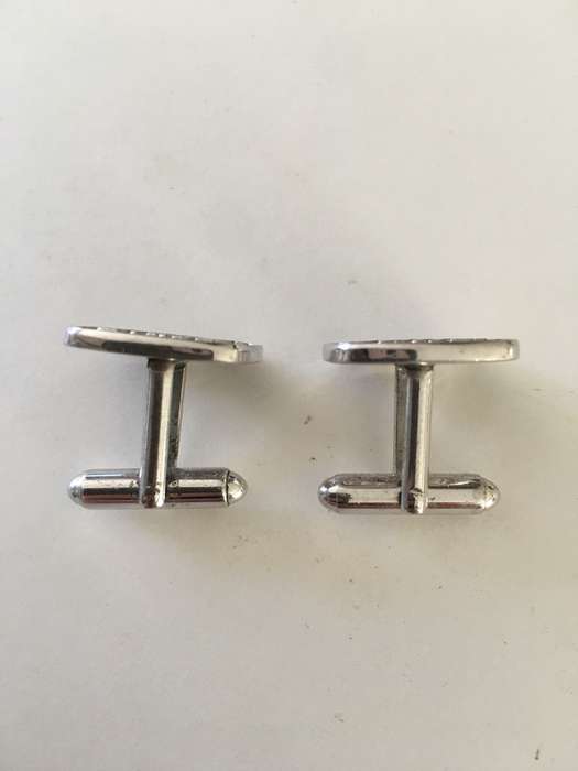 VINTAGE HINO CUFF LINKS  PLATED  WHITE GOLD 24 CTS