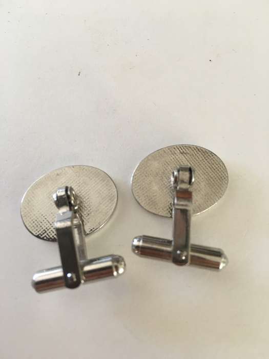 LOVELY VINTAGE MENS CUFF LINKS WITH CUBIC SECONIA NOT SURE IF PLATED