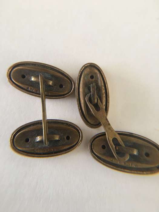 LOVELY VINTAGE TO ANTIQUE  MENS ROSE GOLD PLATED  CUFF LINKS