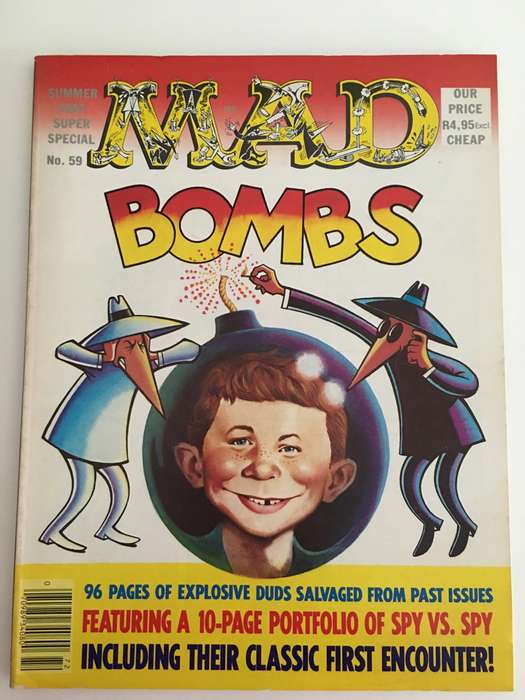 VINTAGE MAD MAGAZINE  - MAD BOMBS - LOVELY THICK ISSUE - NO. 59 - 1986 PRINTED IN SOUTH AFRICA
