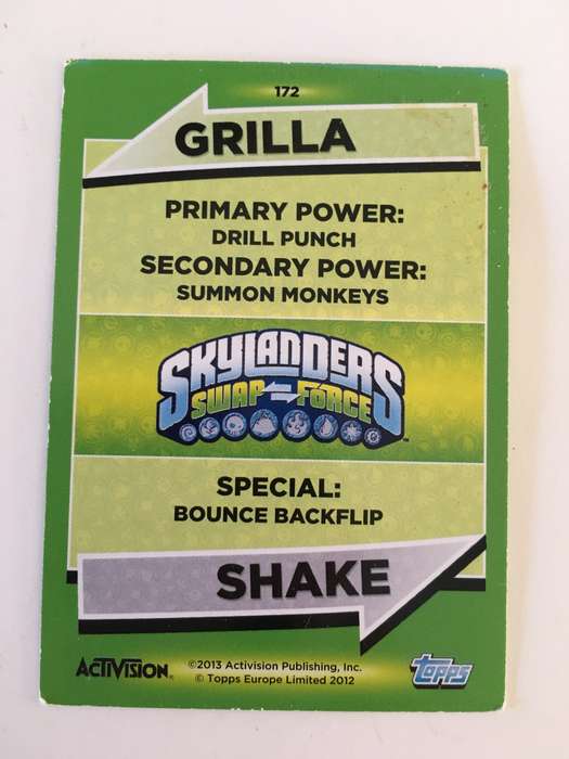 TOPPS - SKYLANDERS - TRADING CARD - GRILLA CHARGE