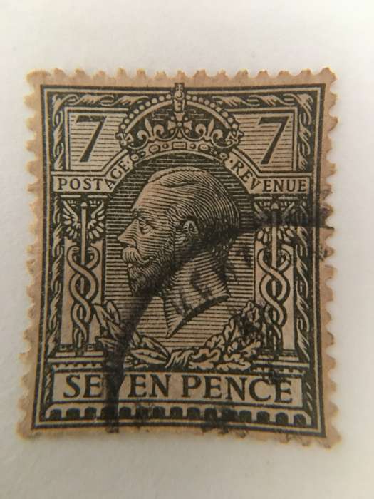 GREAT BRITAIN USED KING GEORGE V 7 PENCE STAMP