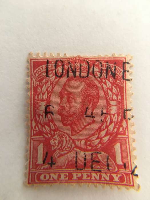 GREAT BRITAIN KING GEORGE V USED 1 PENNY STAMP