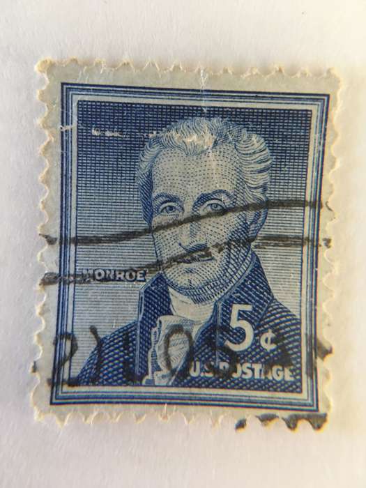 AMERICA USED MONROE  5c USED STAMP