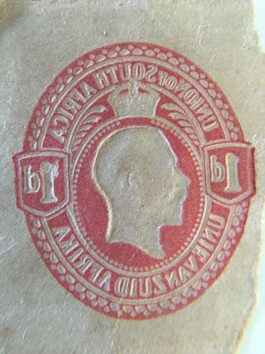 SOUTH AFRICA UNION OF SOUTH AFRICA EMBOSSED STAMP DIE PROOF USED