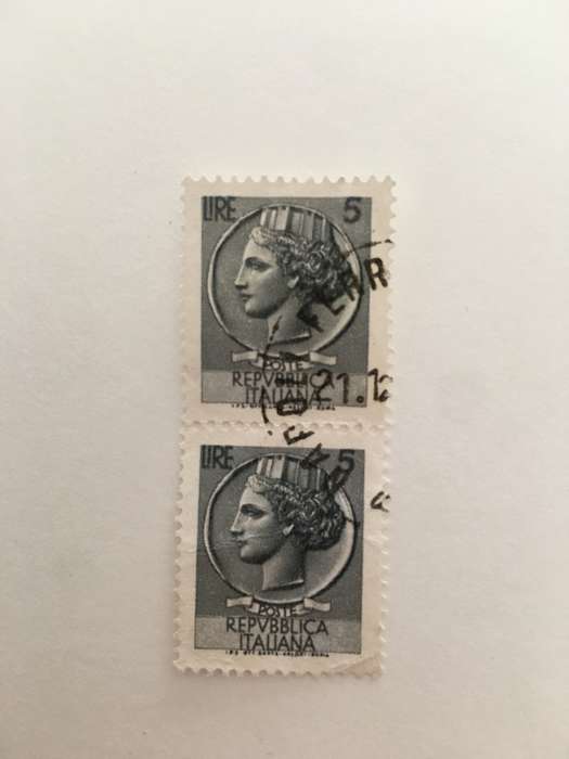 ITALY 5 LIRE STAMP  USED