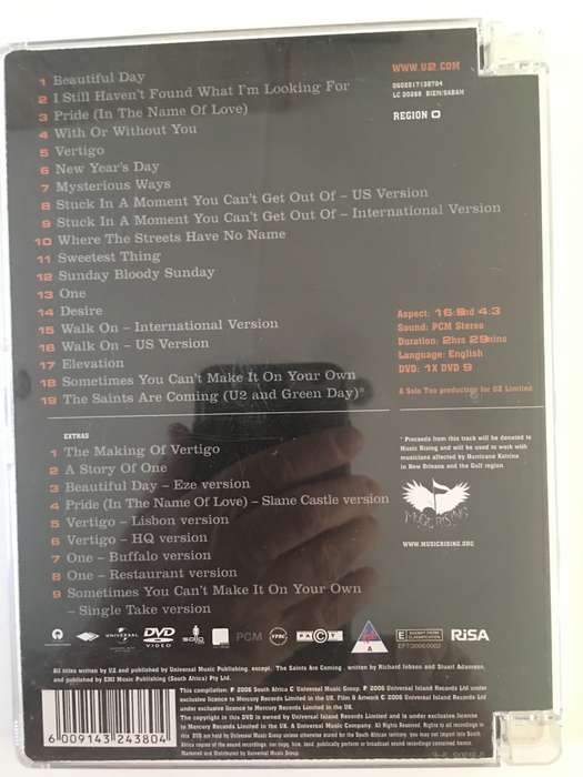 LOVELY MUSIC DVD U 2  AND FREE  A 4  PHOTOGRAPH FAMOUS GROUP  U2