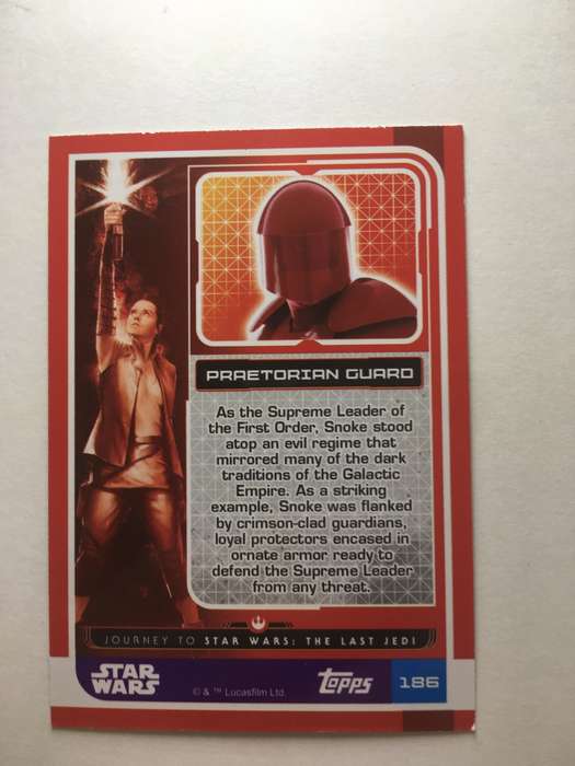 TOPPS STAR WARS / THE LAST JEDI / TRADING CARD - PRAETORIAN  GURRO / FOIL CARD