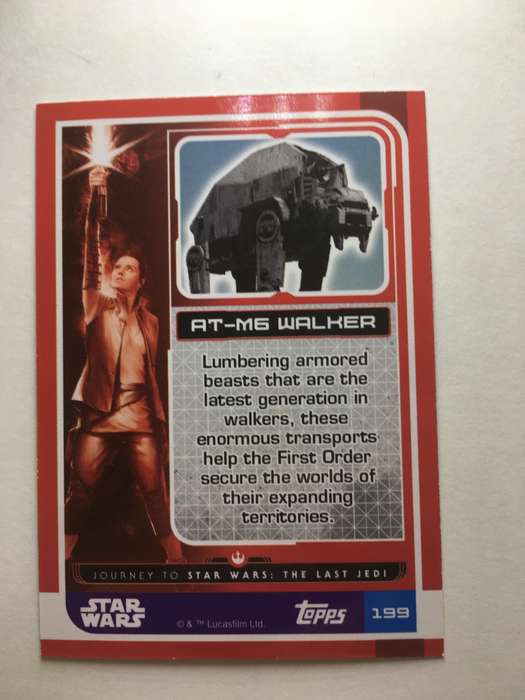 TOPPS -  STAR WARS CARD - THE LAST JEDI  - HOLOGRAPHIC CARD  / AT-M6 WALKER