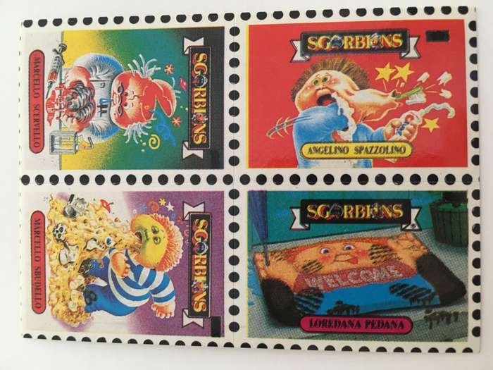 VINTAGE ITALIAN MINT SET OF 4 GARBAGE PAIL KIDS - 1989