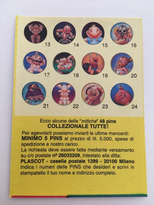 VINTAGE ITALIAN MINT SET OF 4 GARBAGE PAIL KIDS - 1989