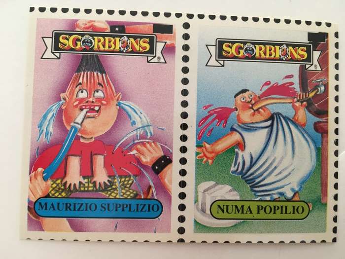 VINTAGE ITALIAN MINT SET OF 2 GARBAGE PAIL KIDS CARDS - 1989