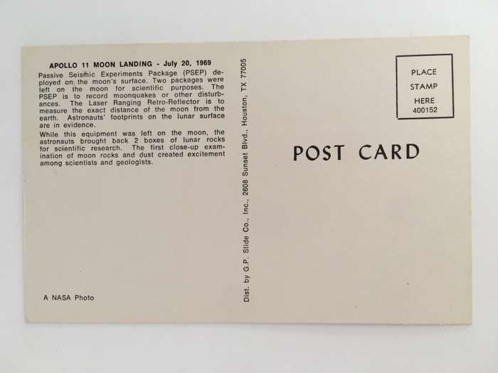 VINTAGE NASA POST CARD  MOON LANDING