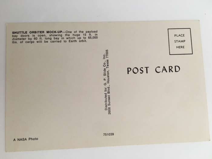 LOVELY VINTAGE POST CARD NASA SPACE SHUTTLE