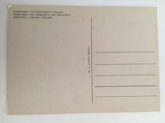 POST CARD - THE ROYAL GUARD COPENHAGEN