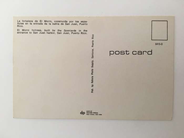VINTAGE POST CARD - PUERTO RICO