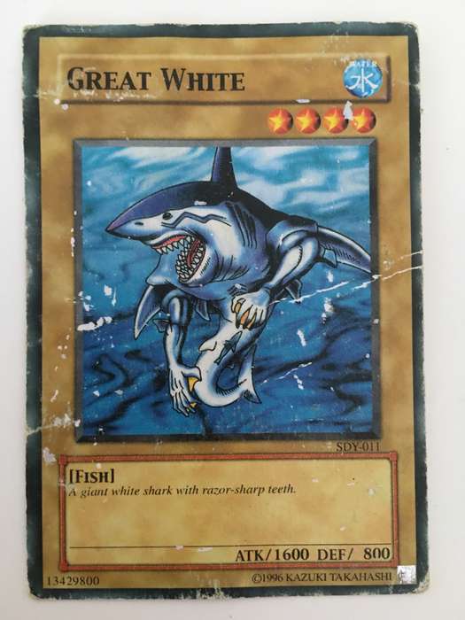 YU-GI-OH TRADING CARD - GREAT WHITE - CARD BIT WORN