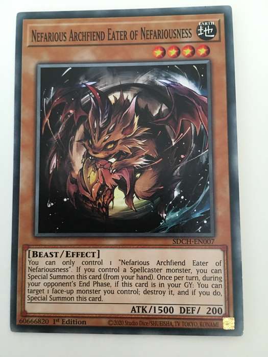 YU-GI-OH TRADING CARD - NEFARIOUS ARCHFIEND  EATER OF NEFARIOUSNESS