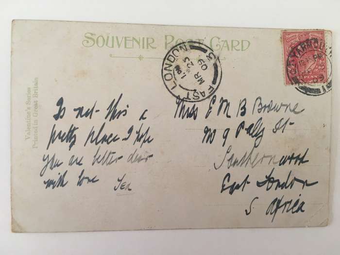 VINTAGE TO ANTIQUE POSTCARD -MARINE PARADE YARMOUTH - WITH OLD STAMP