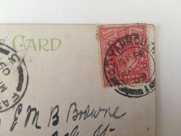 VINTAGE TO ANTIQUE POSTCARD -MARINE PARADE YARMOUTH - WITH OLD STAMP