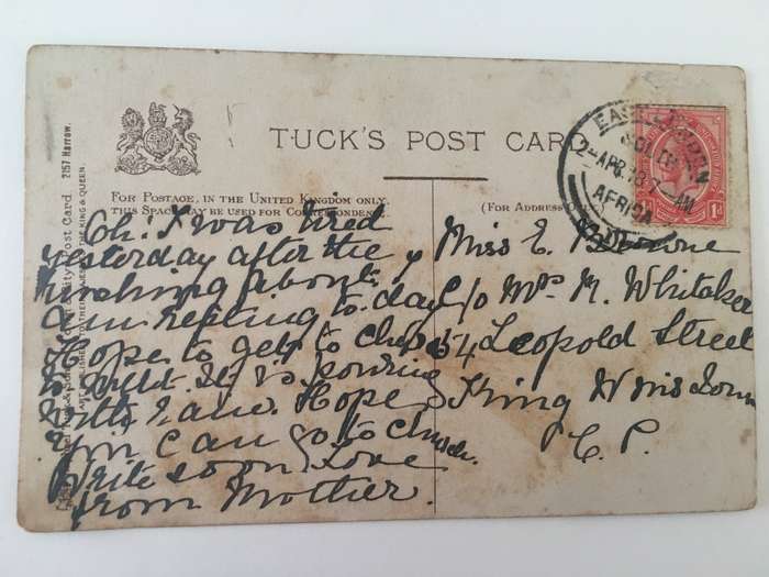 VINTAGE TO ANTIQUE POSTCARD - ST. MARY`S CHURCH - WITH OLD STAMP