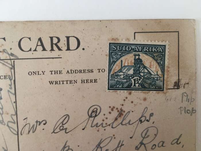 VINTAGE TO ANTIQUE POSTCARD - CAPETOWN CASTLE SHIP - WITH OLD STAMP