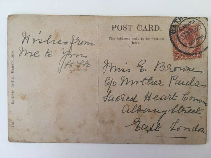 VINTAGE TO ANTIQUE POSTCARD - BIRTHDAY WISHES WITH OLD STAMP