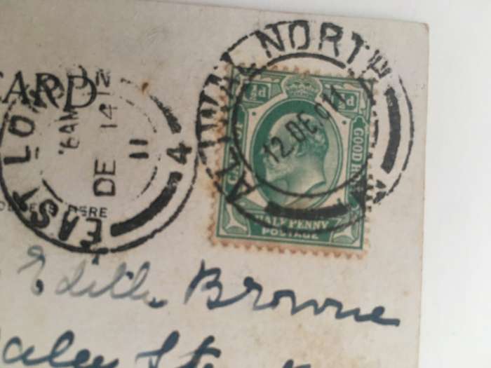 VINTAGE TO ANTIQUE POSTCARD - ST GEORGES CATHEDRAL LONDON - WITH OLD STAMP