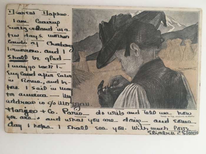 VINTAGE TO ANTIQUE POSTCARD -  WITH OLD STAMP