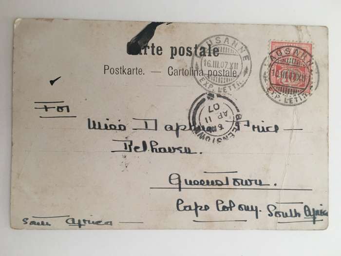 VINTAGE TO ANTIQUE POSTCARD -  WITH OLD STAMP