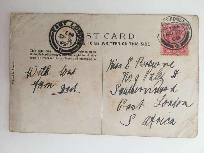 VINTAGE TO ANTIQUE POSTCARD - HOW HAPPY WE COULD BE- WITH OLD STAMP