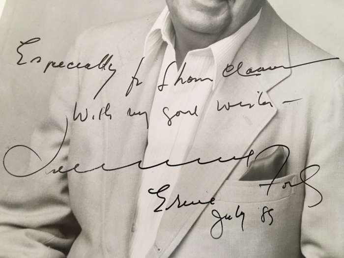 AUTOGRAPHED/ SIGNED - TENNESSEE ERNIE FORD - A4 SIZE