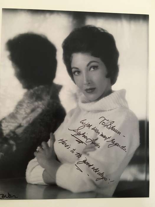 SIGNED AUTOGRAPHED SYLVIA LEWIS A4 3 STOOGES