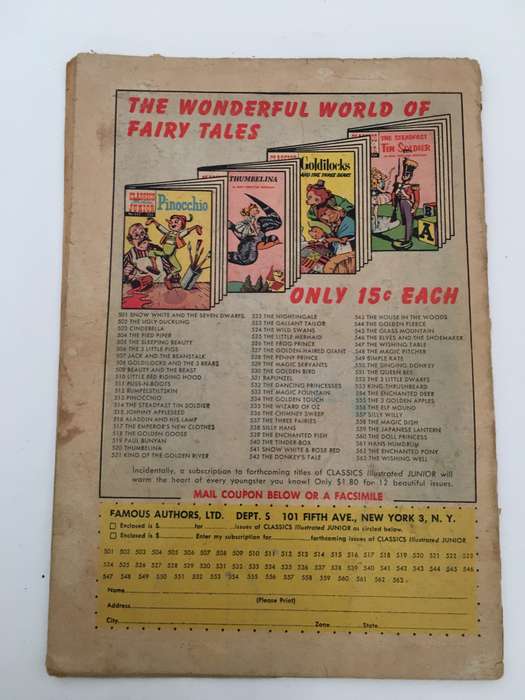 VINTAGE CLASSICS ILLUSTRATED JUNIOR - THE CHIMNEY SWEEP - 1957