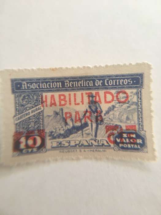 SPAIN UNUSED PRINTED OVER STAMP