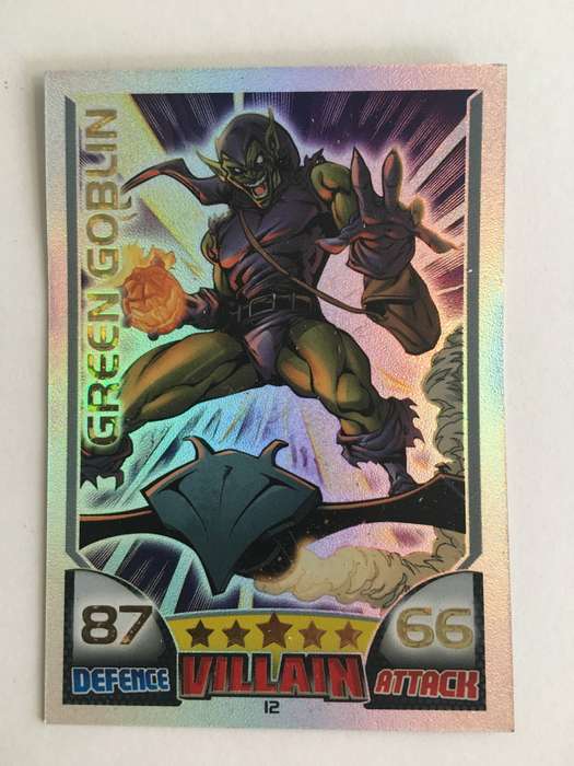TOPPS HERO- ATTAX  DC MARVEL - VILLAIN - GREEN GOBLIN / FOIL CARD / SHINY