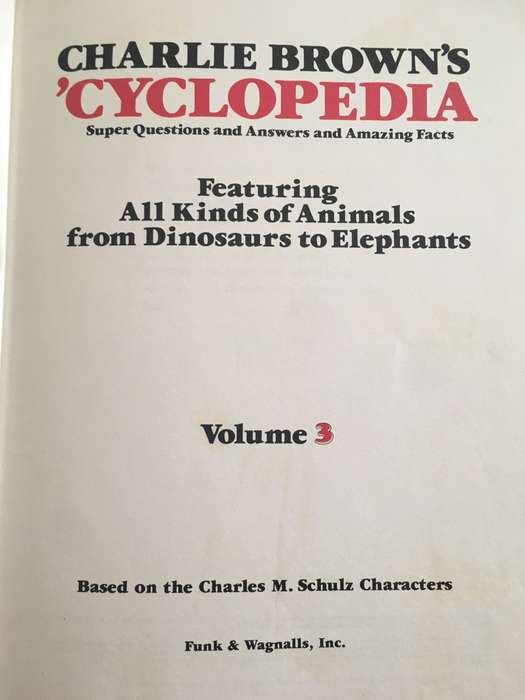 VINTAGE CHARLIE BROWN`S CYCLOPEDIA - NO. 3 - 1980