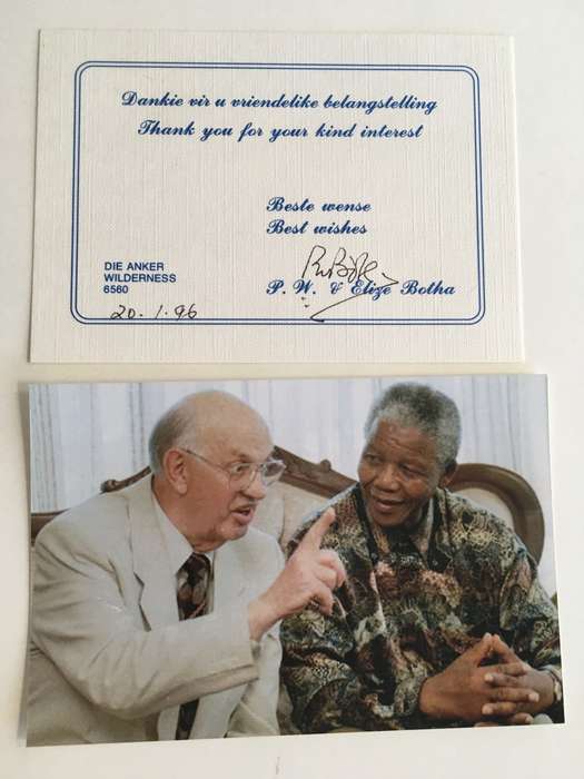 LOVELY VINTAGE AUTOGRAPH OF PAST PRESIDENT  PW BOTHA