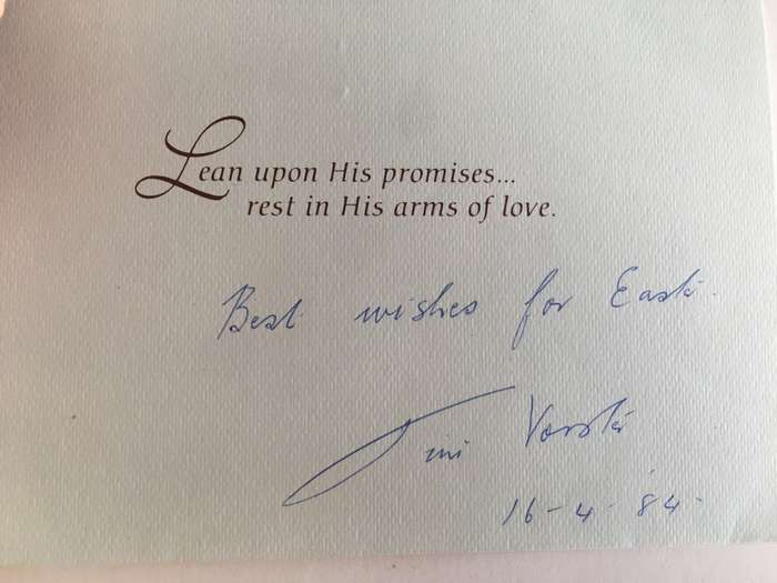 LOVELY CARDS SIGNED BY MRS TINI VORSTER WIFE OF FORMER PRESIDENT VORSTER