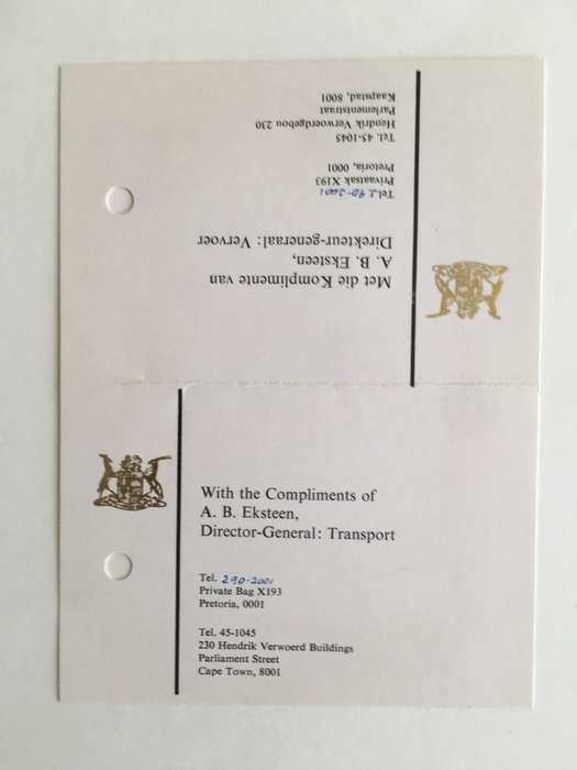 LOVELY AUTOGRAPH OF FORMER DIRECTOR-GENERAL - TRANSPORT