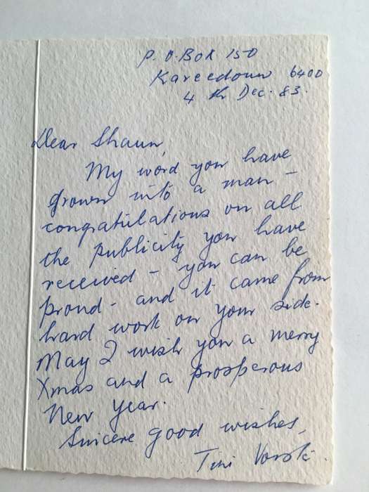 VINTAGE CARDS FROM FORMER PRESIDENT WIFE MRS TINI VORSTER - 1983