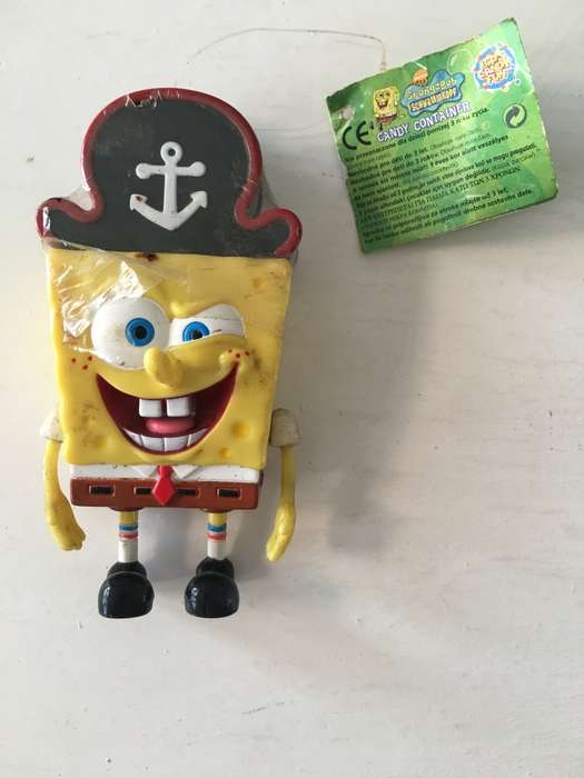 VINTAGE SPONGE BOB  FIGURE - BIPS CANDY FUN  MADE IN CHINA PART OF WRAPPING  STILL ON
