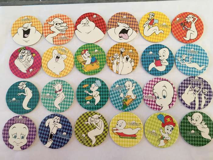 ZAPCAP CASPER TAZO  - COMPLETE SET OF 40 + PLASTIC TAZO + 1 HOLOGRAM TAZO   + 1 STICKER  + 1 DC CARD