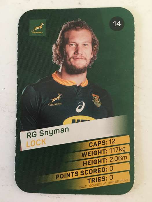 SPRINGBOK TRADING CARD  - PICK N PAY SUPER CARDS - NO. 14 -