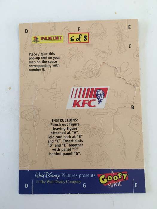 PANINI KFC TRADING CARD   A GOOFY MOVIE  NO. 5 - C'MON - BE A SPORT