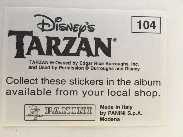 PANINI DISNEY''S - TARZAN  TRADING STICKER - NO. 104